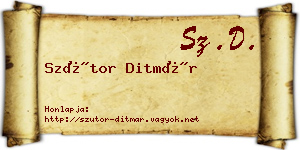 Szútor Ditmár névjegykártya